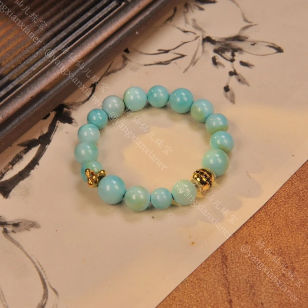 【杨仙仙珠宝】18K金镶嵌绿松石多宝手串-3508