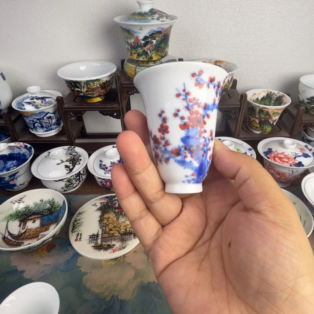 忠意堂釉下彩红梅微瑕不退