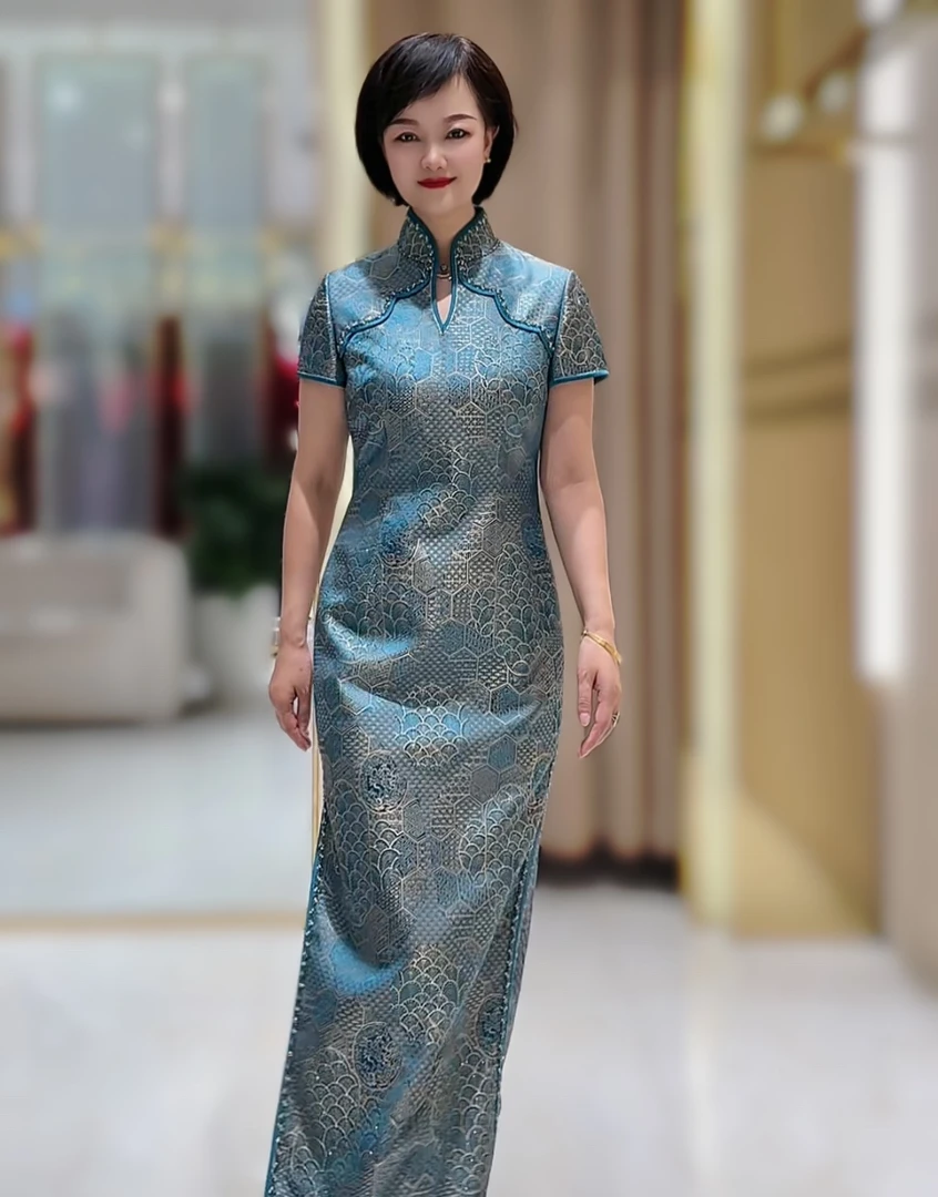 17971六礼高奢款喜妈妈婚宴旗袍气质中式礼服敬酒服日常旗袍