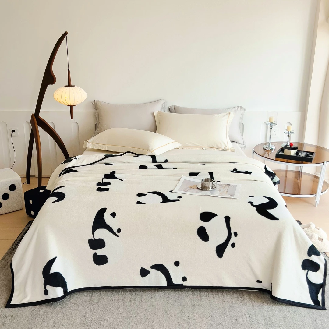 新款双面轻奢风绒毯沙发盖毯