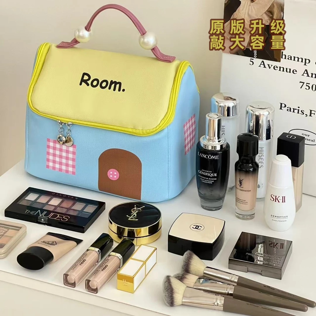 多巴胺包包爆款2025新款高级小房子升级包大化妆包女大容量