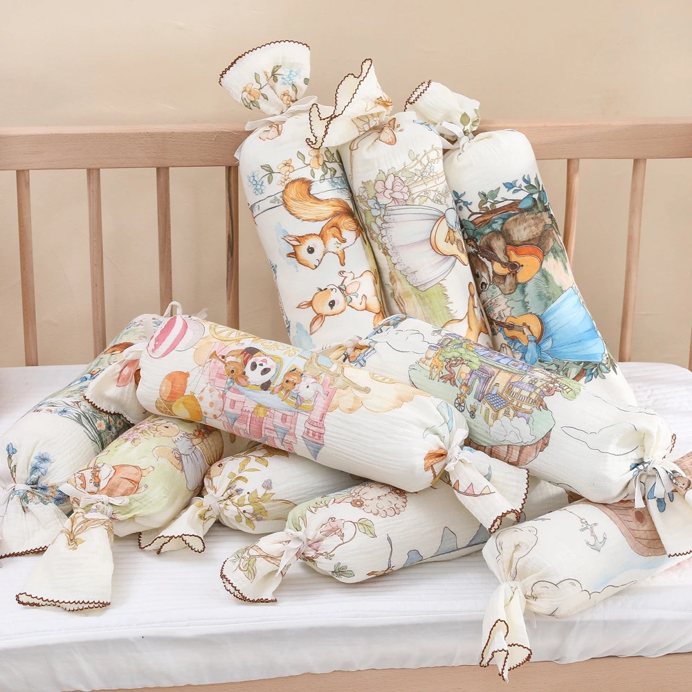 婴儿卡通印花糖果枕头安抚枕宝宝抱枕新生儿可拆洗侧睡防吐奶靠枕