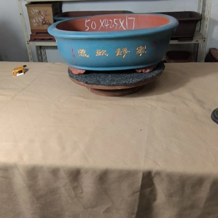 花盆紫砂宝蓝色小号腰