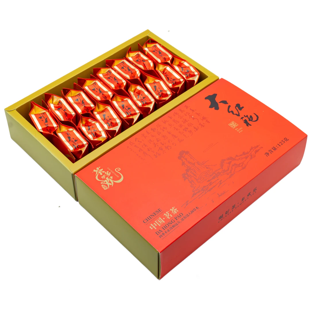 福建茗茶大红袍茶叶乌龙茶浓香型新茶盒装16泡共125克