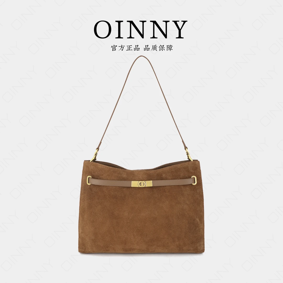 【Oinny】小众设计复古磨砂时髦大容量牛皮凯莉托特包5841-C