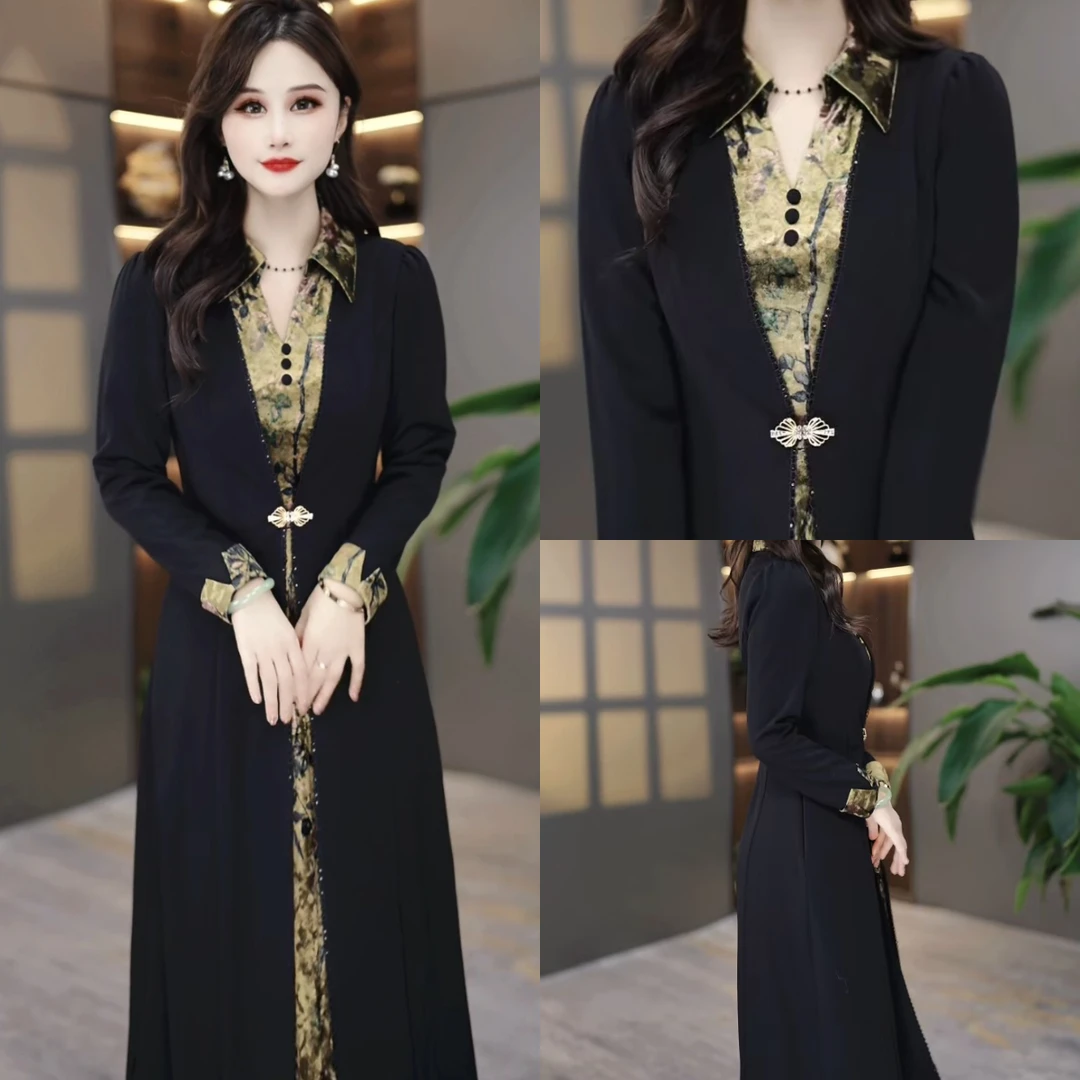 春季连衣裙2025春季新款显瘦修身韩版气质遮肚裙子MY25YS083