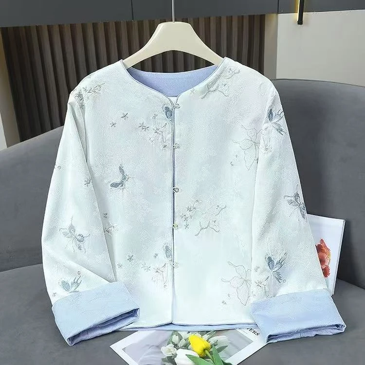 新中式双面双穿提花短外套女装2025新款春秋时尚高级刺绣唐装上衣