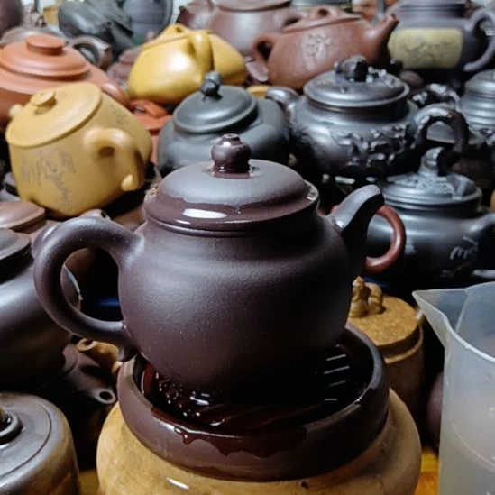 茶壶紫砂宜兴原矿天青泥柴烧手工380cc紫砂壶