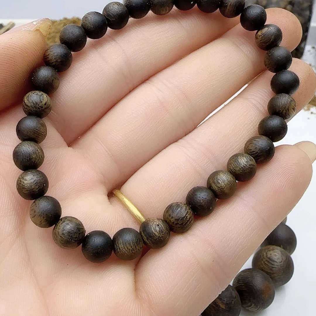 沉香手串乌身老料0.6 4克999沉浮