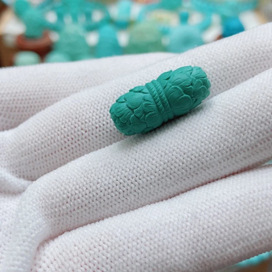 绿松石未镶嵌牡丹花