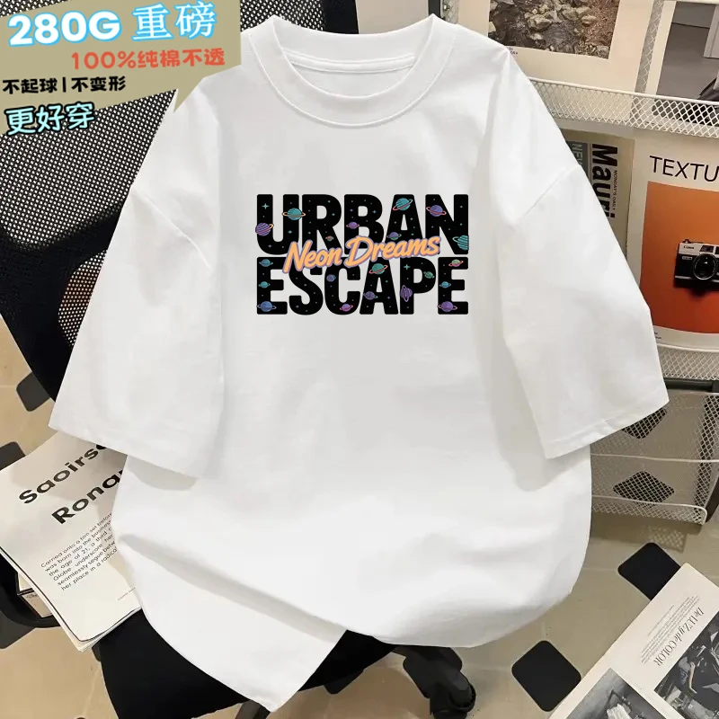 美式高街休闲短袖t恤男2025夏季新款圆领百搭宽松韩版男女同款