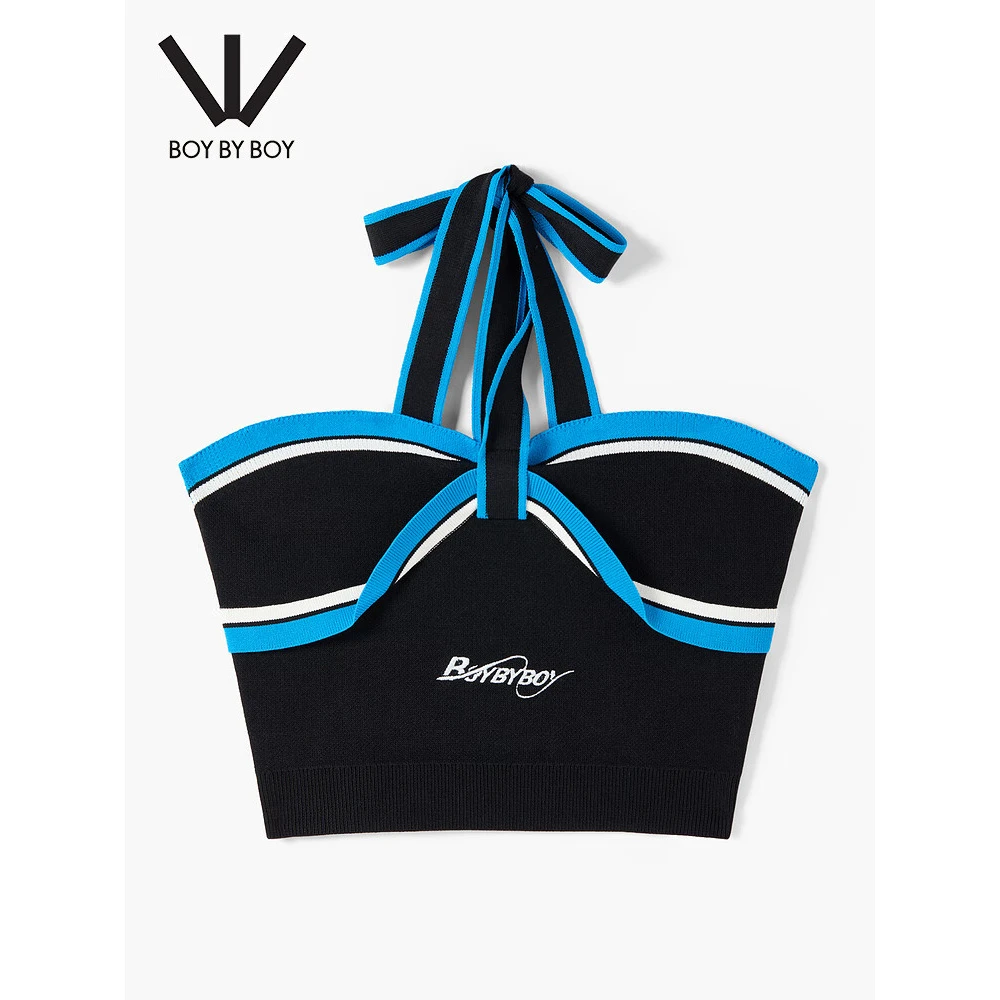 BOY BY BOY商场同款潮牌女装25夏修身高弹黑色背心W73013