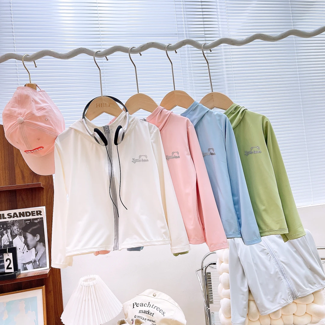 UPF50+儿童连帽防晒衣夏季男女童轻薄透气冰丝防紫外中大童防晒服