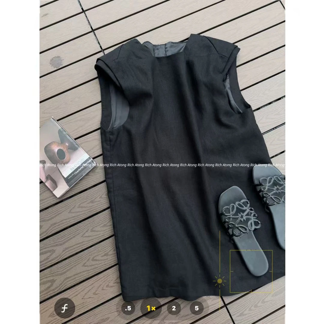 atong/阿彤-【垫肩裙】-2025 春夏大牌设计款显瘦连衣裙0412-22