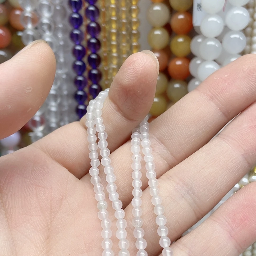 玛瑙/玉髓合金珠宝半成品3mm一条