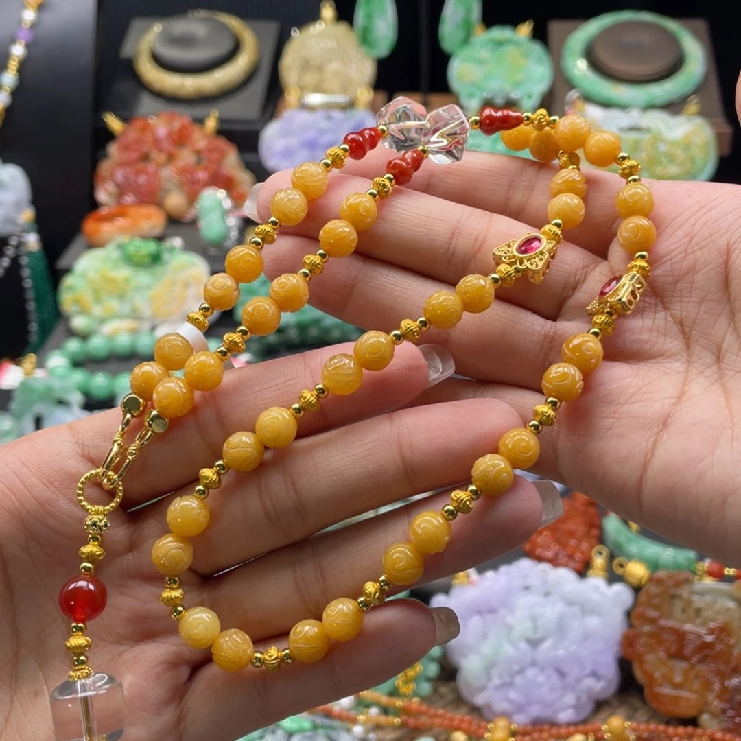 翡翠未镶嵌颈饰代编织