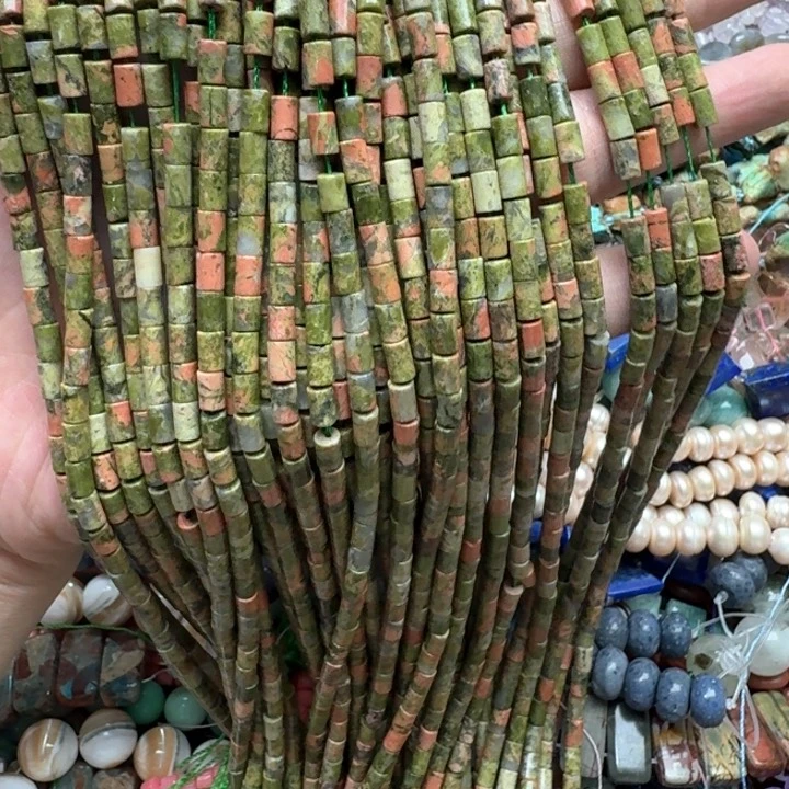 合金玛瑙/玉髓珠宝半成品一条4x5mm花绿宝