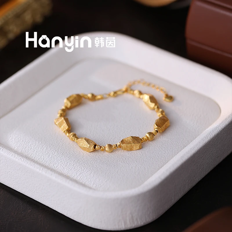 铜合金手链 不规则几何立体小众国潮新中式磨砂拉丝工艺手链