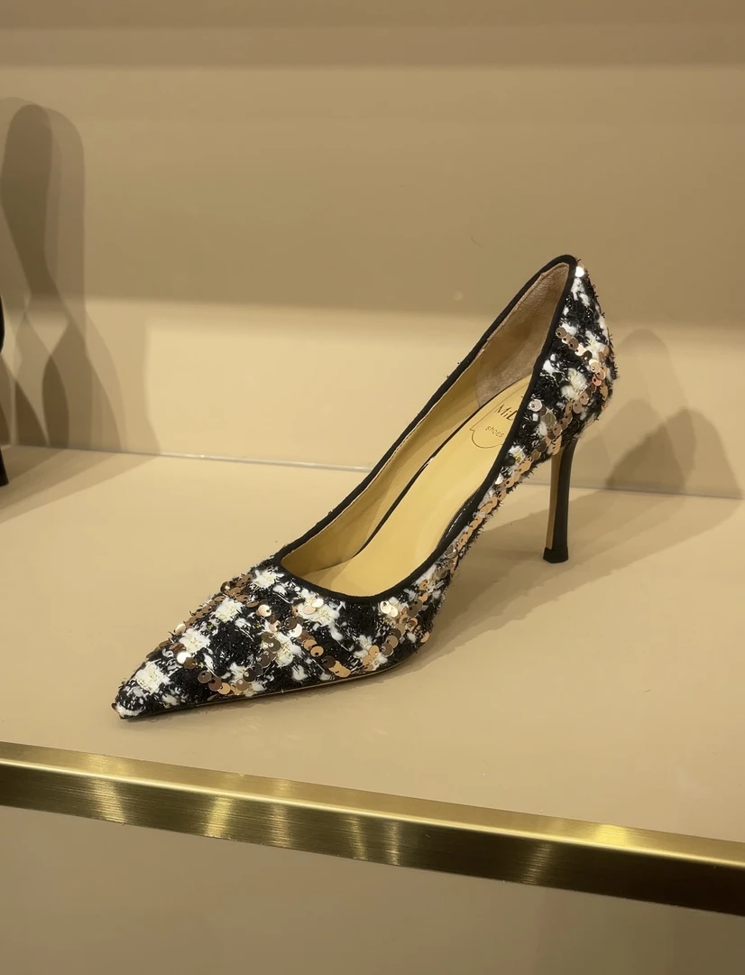 MIDITU/米蒂图 羊皮高跟鞋尖头2025年新款单鞋细跟浅口高跟鞋