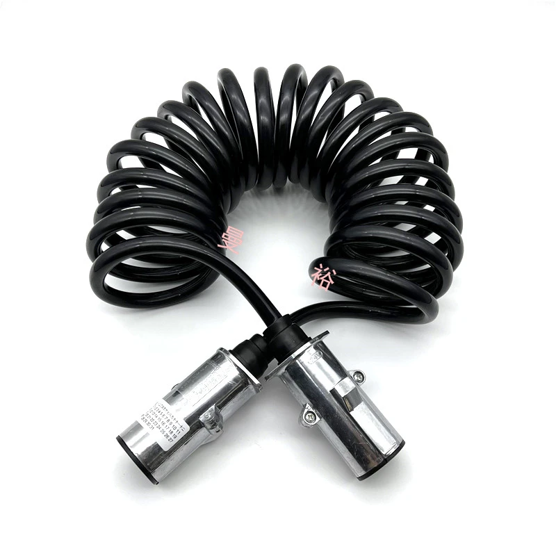 适用于新款欧曼货车半挂车连接线7芯螺旋线七孔电线插头总成