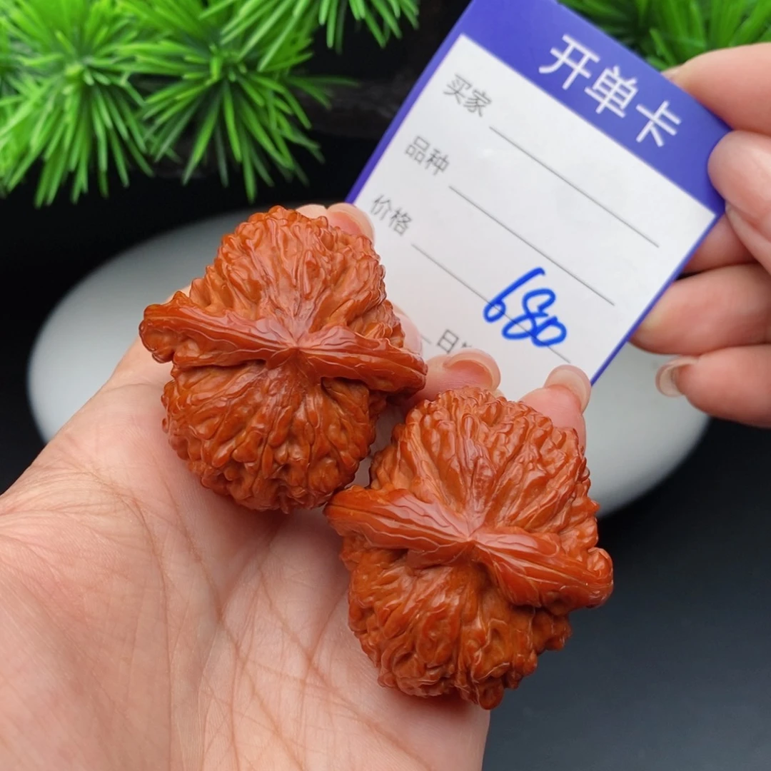 文玩核桃把件40闷白680