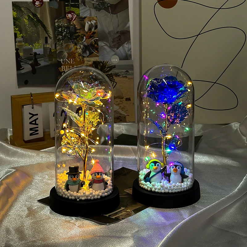 【顺丰】情人节礼物永生花玫瑰灯长明灯送女朋友闺蜜伴手礼生日礼物