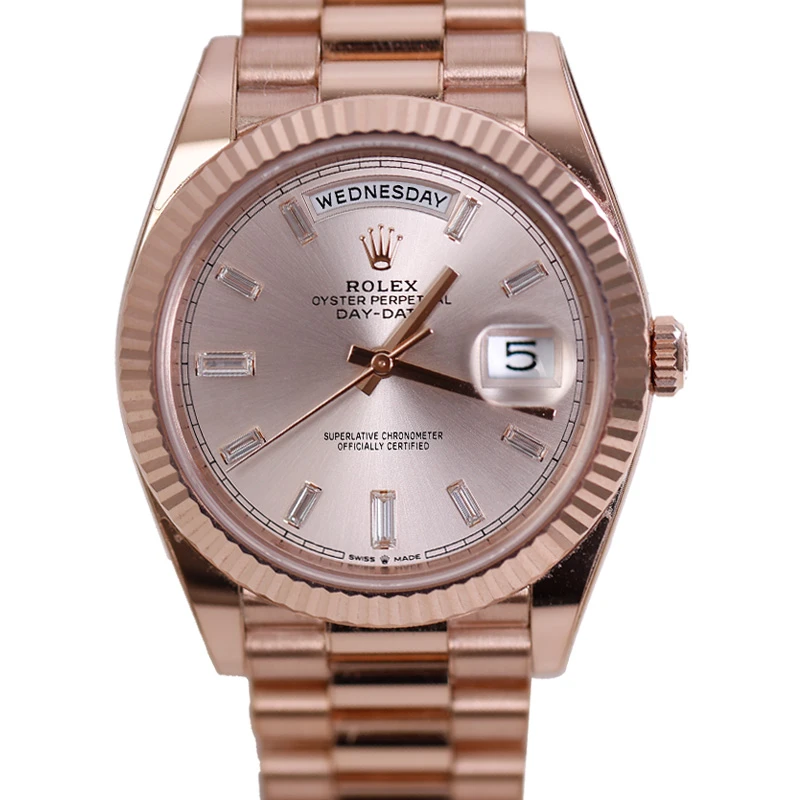 99新 Rolex/劳力士 24年全套DD星期日历228235玫瑰金刻度钻