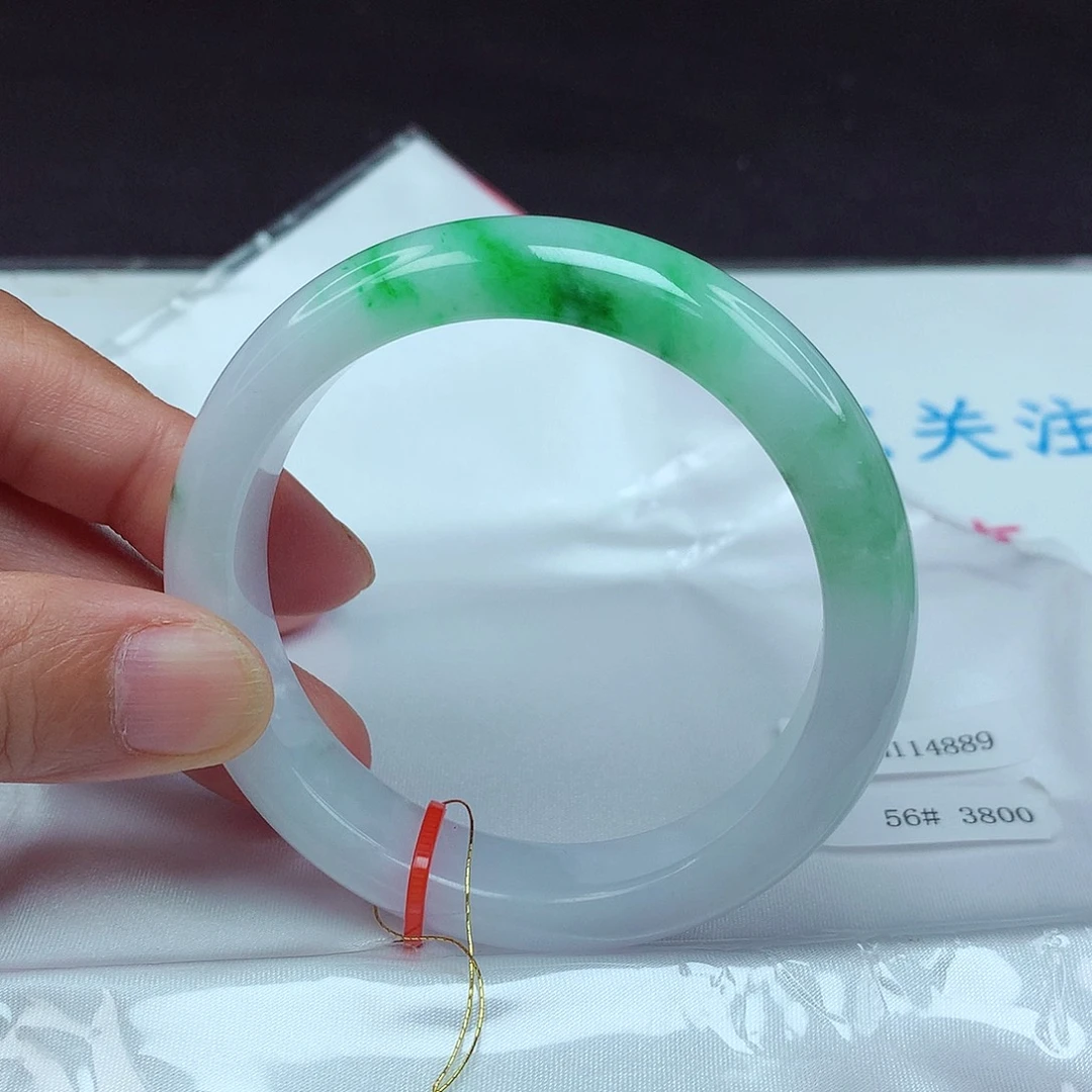 翡翠未镶嵌手镯56圈4889