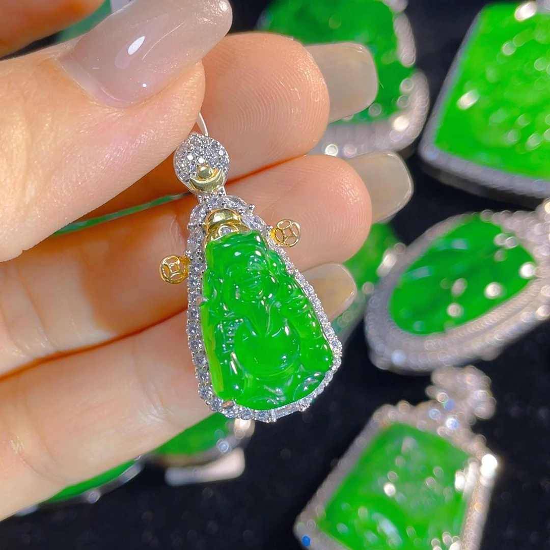 翡翠银S925镶嵌颈饰翡翠