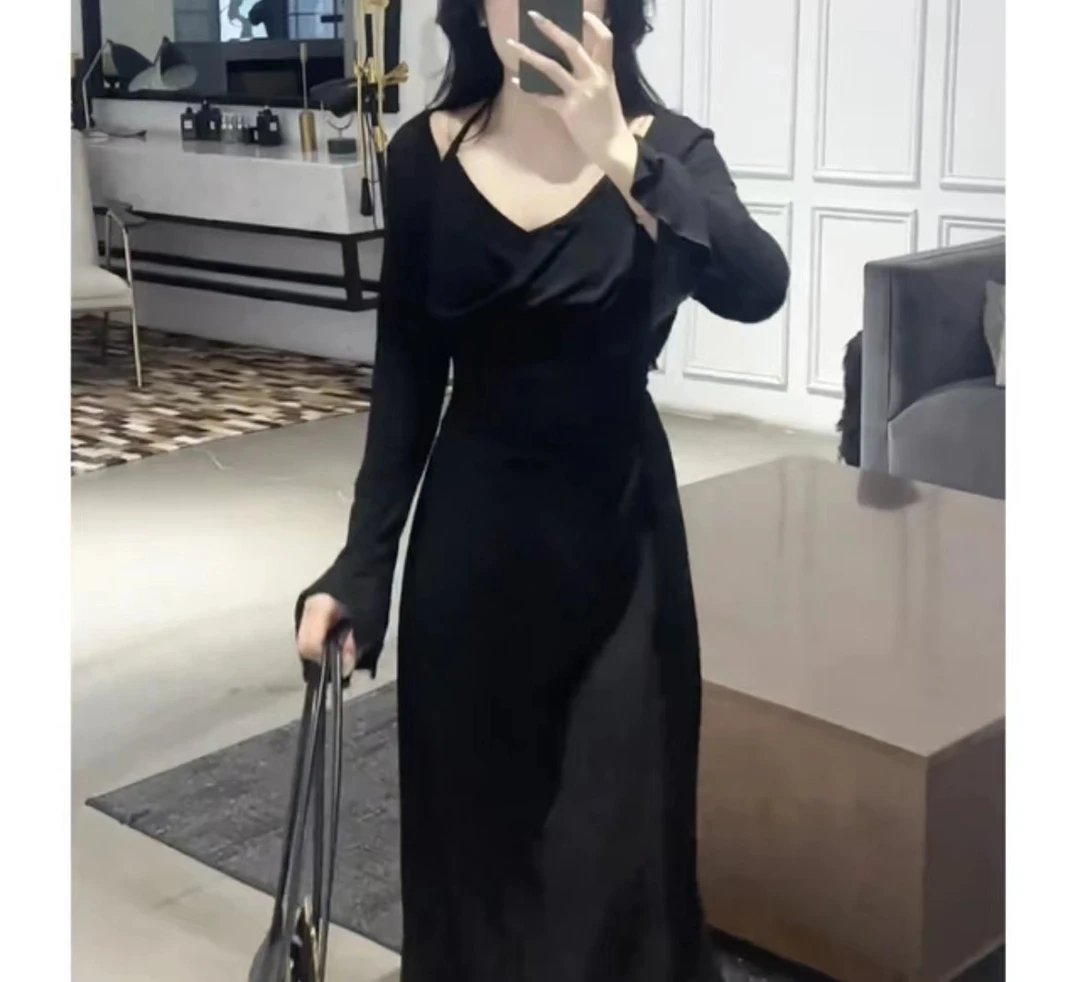 纯欲风罩衫空调衫吊带连衣裙两件套套装女