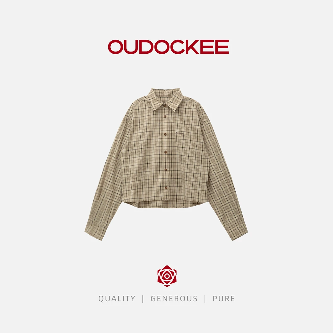 OUDOCKEE 鸥鸥 【100棉】布丁 纯棉时尚百搭格纹衬衫 C2503P561T