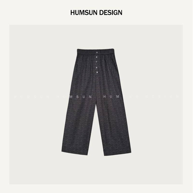 HUMSUN/禾木笙「繁华织梦」100棉复古满印轻盈凉感九分碎花裤 5A546