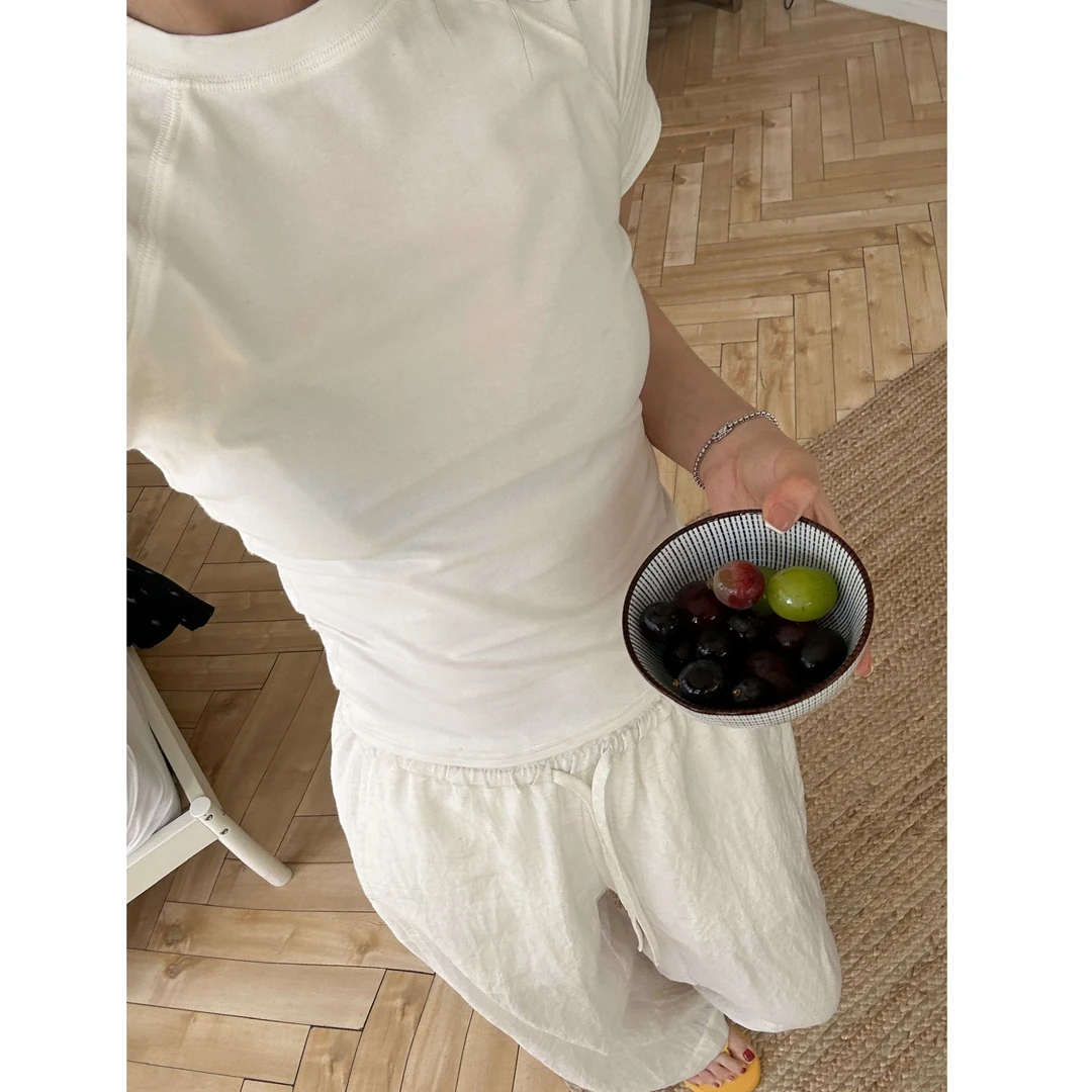 Multi Math放松裤/轻薄天丝麻凉感直筒百搭阔腿垂感显瘦休闲裤