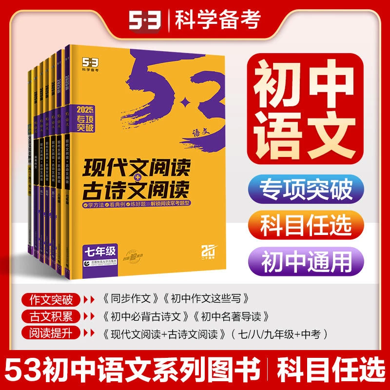【5·3】初中53语文专项突破初一初二初三年级语文归纳阅读作文