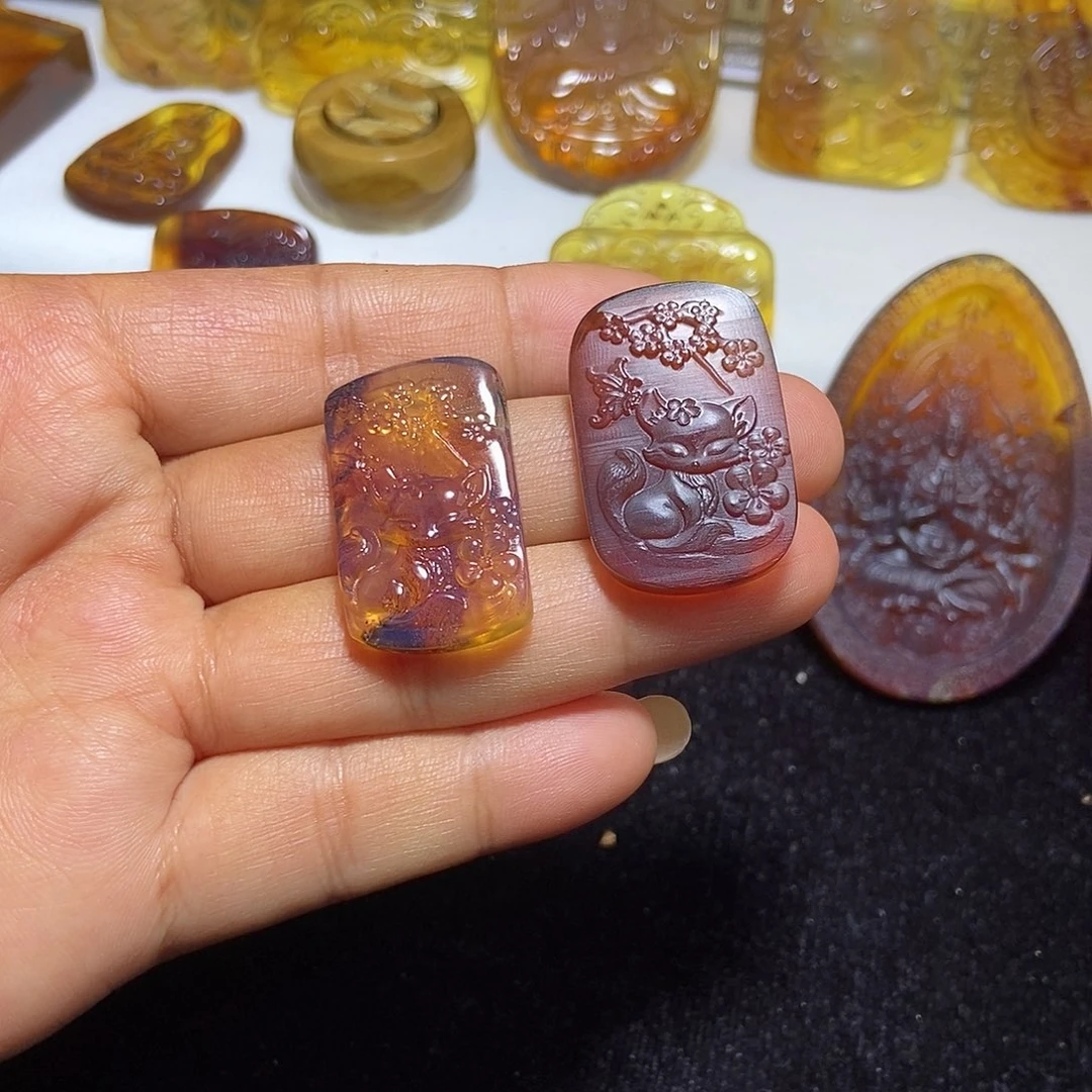 琥珀未镶嵌颈饰缅甸天然琥珀吊坠