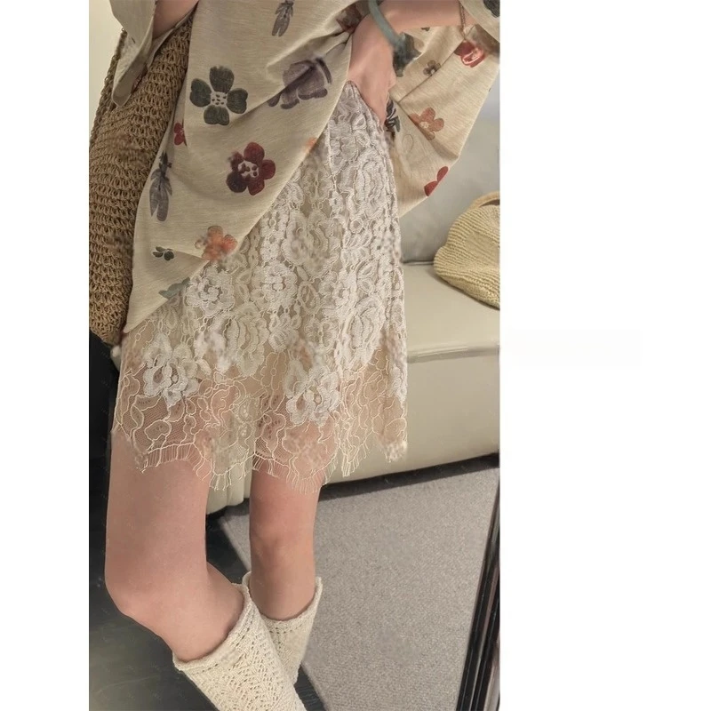 月末的花开了蕾丝重工百搭时尚气质复古短裙864中长款半身裙裙子