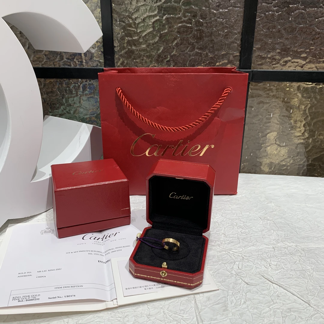 99新 Cartier/卡地亚 卡地亚金色love戒指 25010069-03