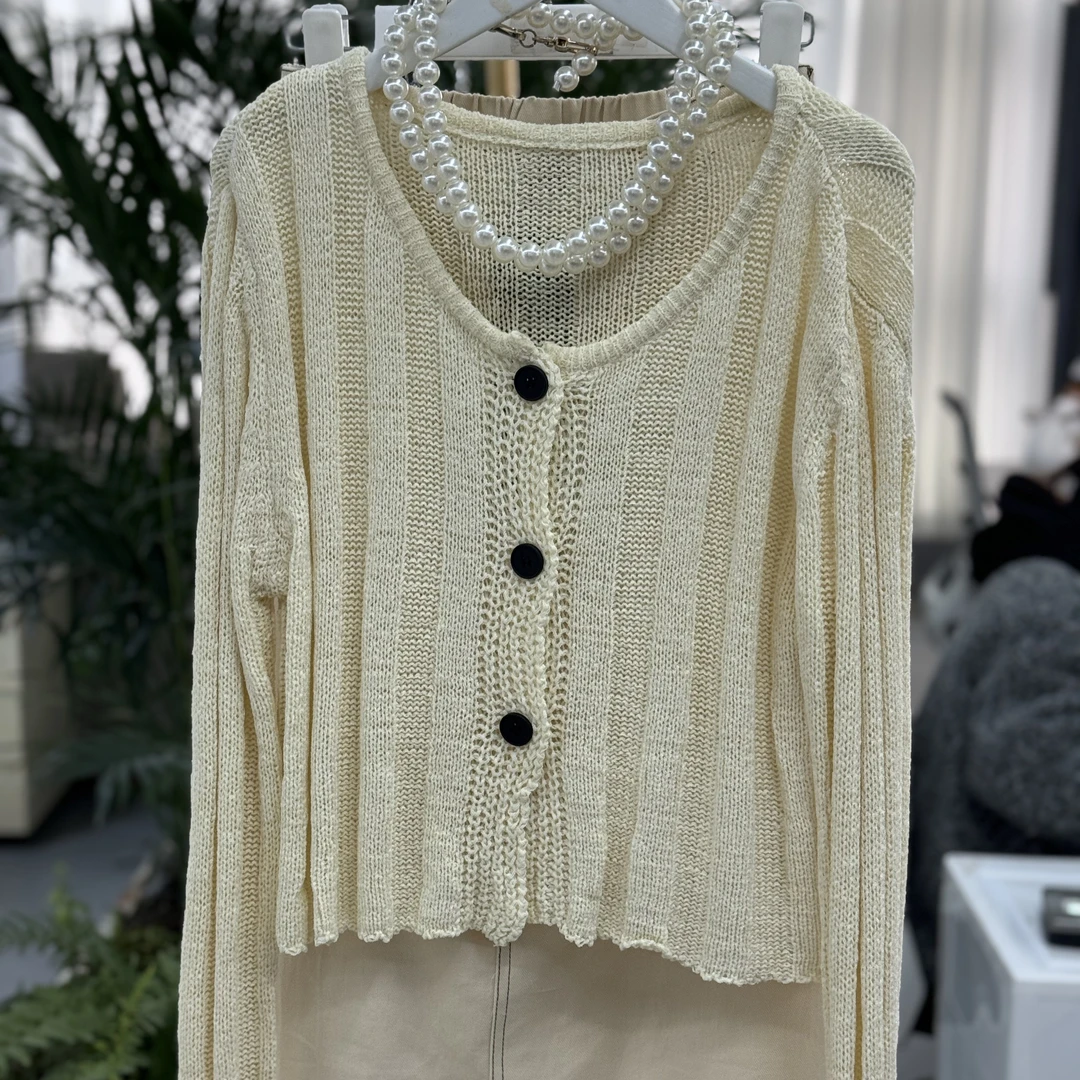 《现货》女减龄2025新款韩版开衫上衣+长裤两件套2151