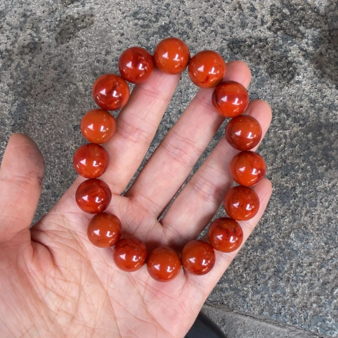 心***萱未镶嵌手串南红玛瑙
