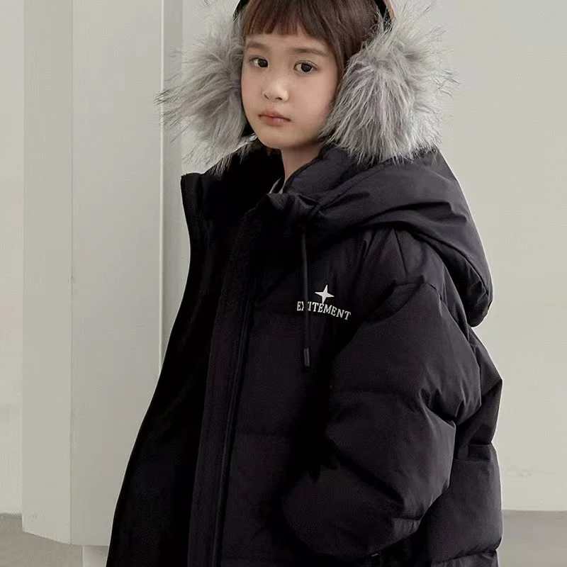 【呦奇】2025款连帽宽松加厚童装白鸭绒儿童羽绒服外套U226149