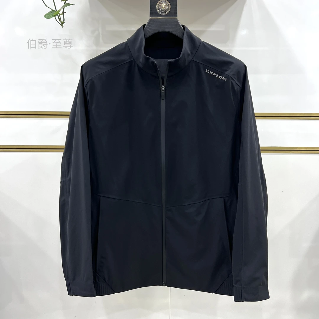 BJ立领纯色宽松型长袖基础大众夹克休闲户外防风软壳男款时尚男士