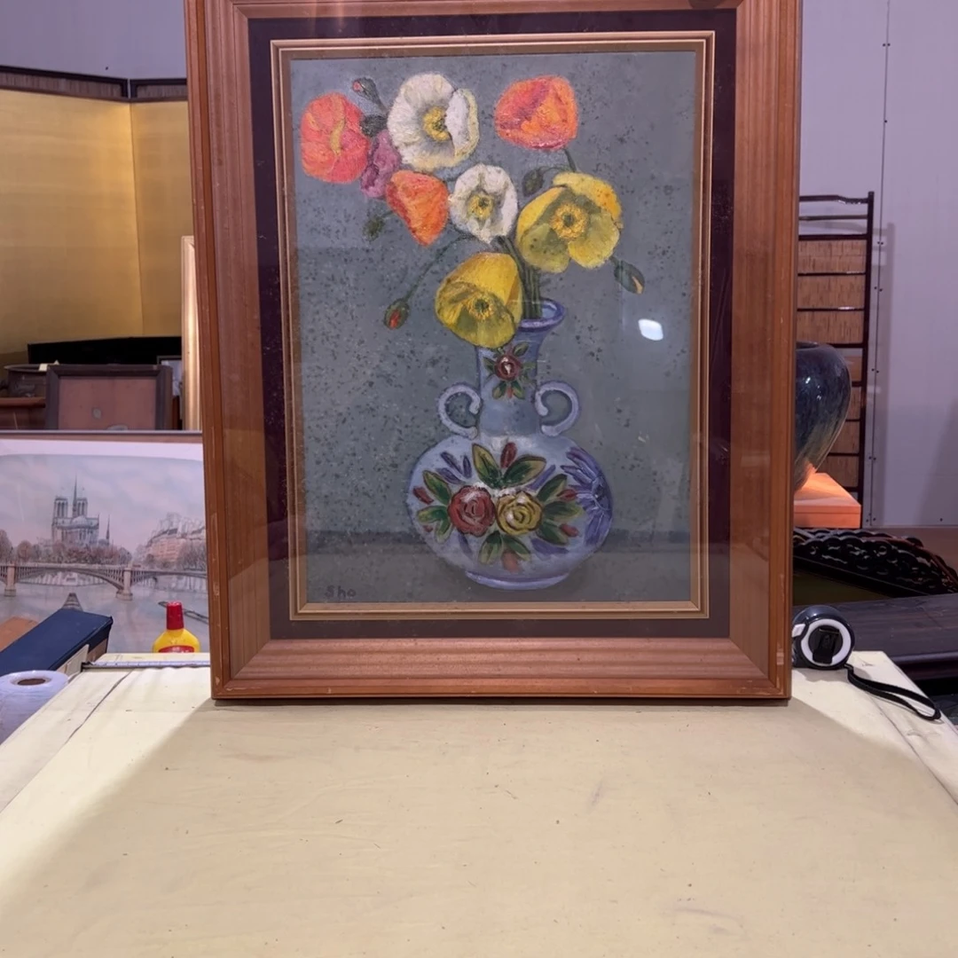 绘画有*呀屏风框画茶空间设计