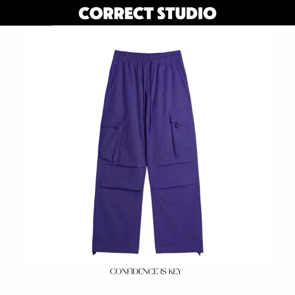 大码男装春季新款美式户外防水宽松运动登山冲锋裤工装裤伞兵裤