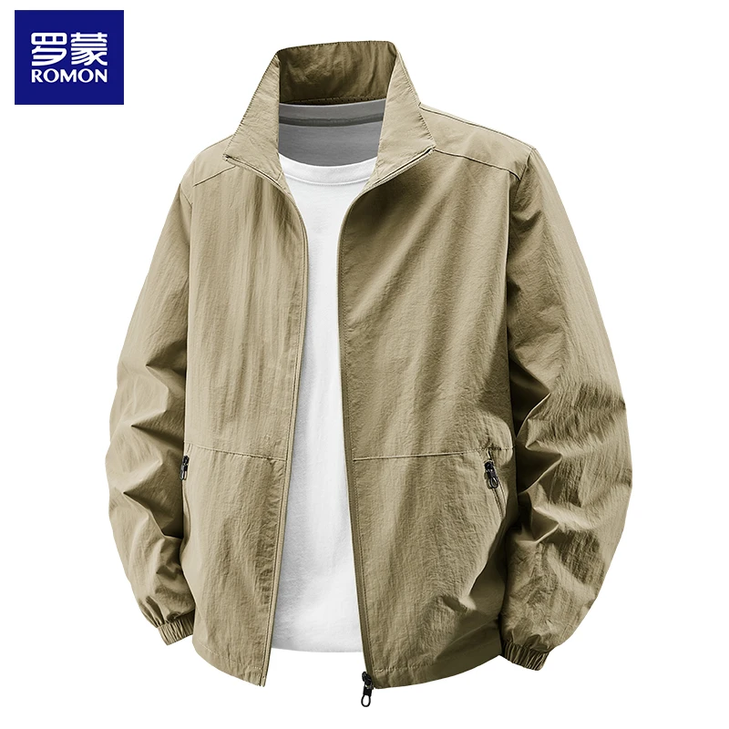 Romon/罗蒙夹克男春季新款男士外穿户外运动宽松韩版休闲中年外套