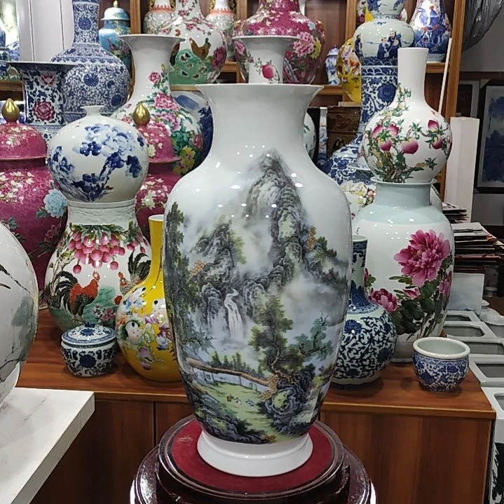 宋***.瓷片景德镇陶瓷山水瓶