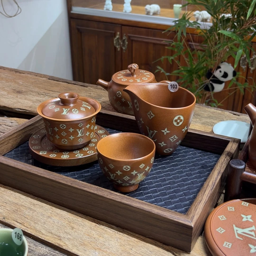 ༄***࿐草木灰老花套装 填釉