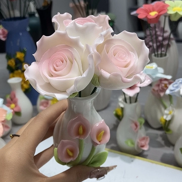 陶瓷纯手工捏花设计