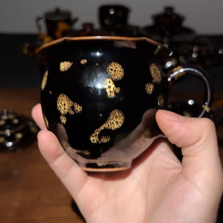 瓷点彩鹧鸪斑咖啡杯