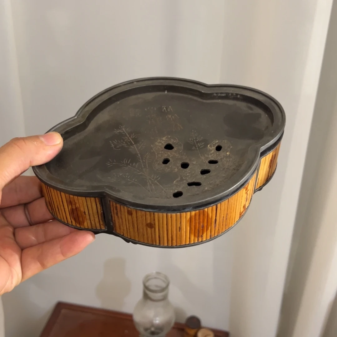 湘妃竹海棠壶承黄色