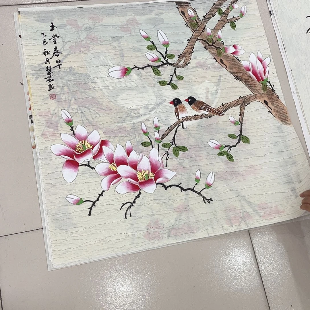 国画纯手绘山水花鸟